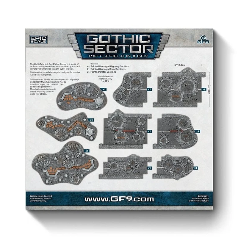 Battlefield in a Box - Gothic Sector - Mundus Imperialis - Damaged Roads, Highways & Craters