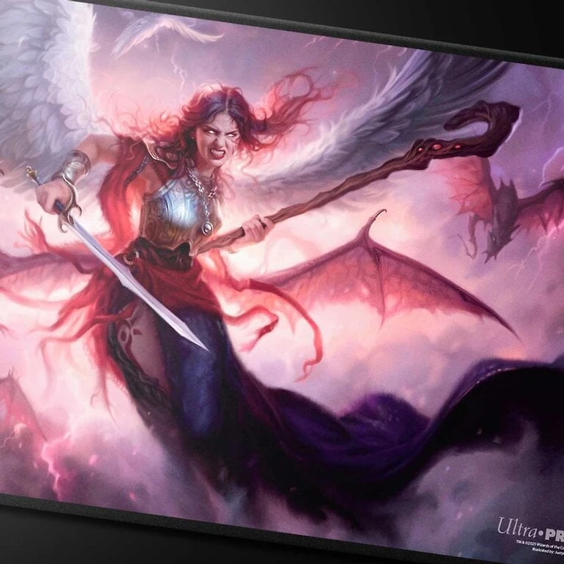 (UP) - Playmat - Commander Series - Three Colour Wedge - Black Stitched - Kaalia*