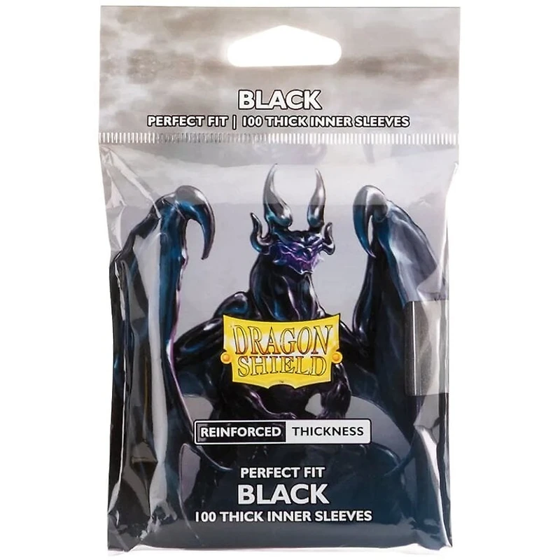 (Dragon Shield) Perfect Fit Black - 100 Thick Inner Sleeves - 63mm x 88mm