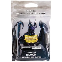 (Dragon Shield) Perfect Fit Black - 100 Thick Inner Sleeves - 63mm x 88mm