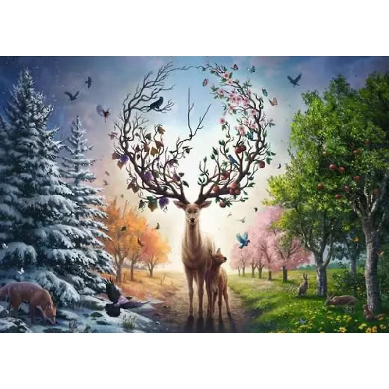 Deer at Day and Night - 1000 pièces