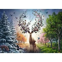 Deer at Day and Night - 1000 pièces