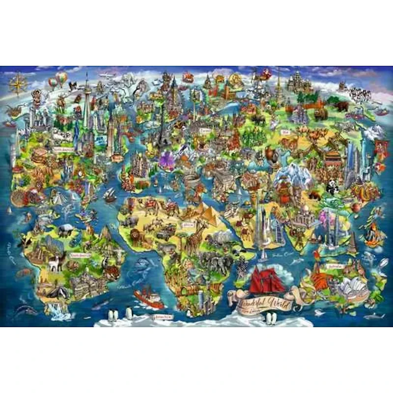 Ravensburger Illustrated World Map - 5000 pièces