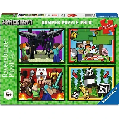 Ravensburger Minecraft - Royaumes et aventures - 4x100 pièces