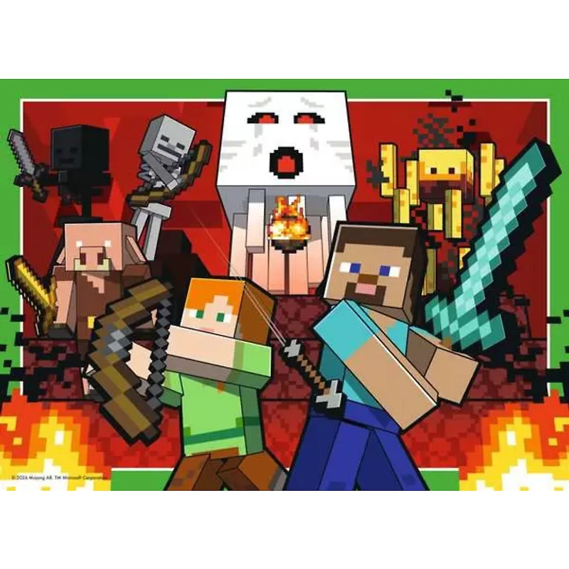 Ravensburger Minecraft - Royaumes et aventures - 4x100 pièces