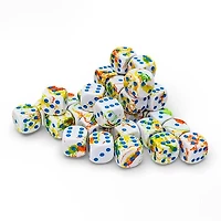 36 dés 6 12mm Brush - Breezy avec points bleus