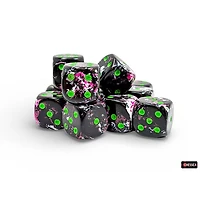 12 dés 6 16mm Brush - Paintball avec points verts