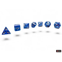 7 dés polyédriques Brush - Wavebreak avec chiffres or