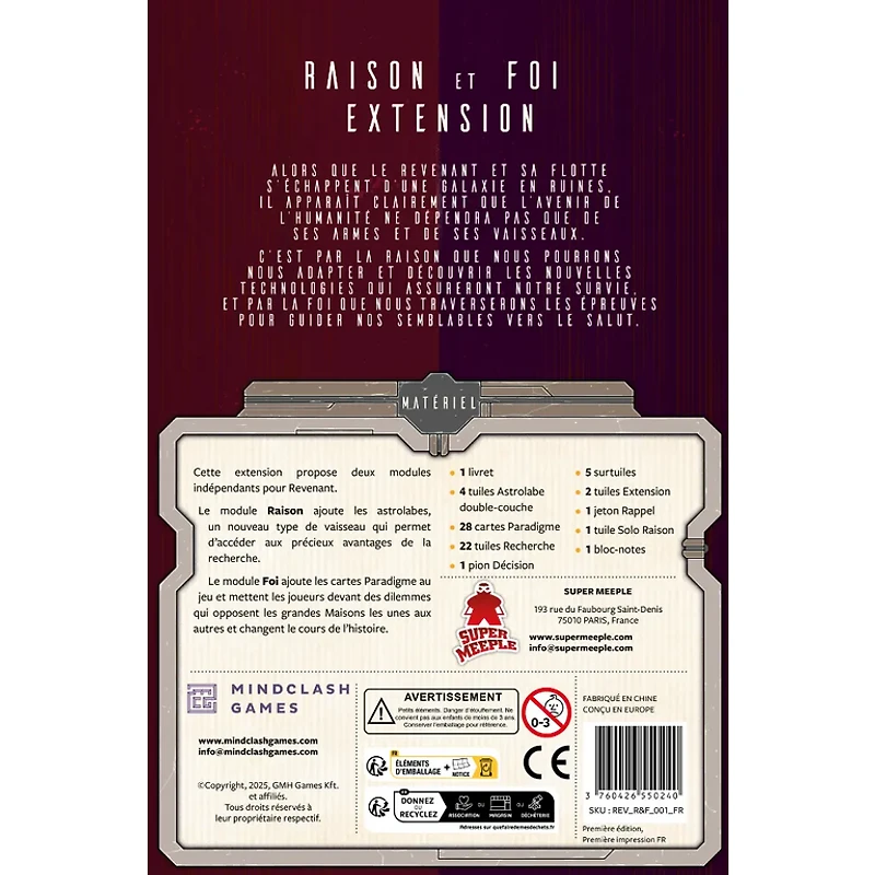 Revenant - Raison & Foi (Français) [PRÉCOMMANDE]