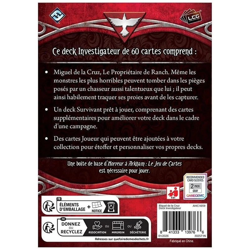 Horreur à Arkham JCE - Michel de la Cruz - Paquet investigateur (Français)