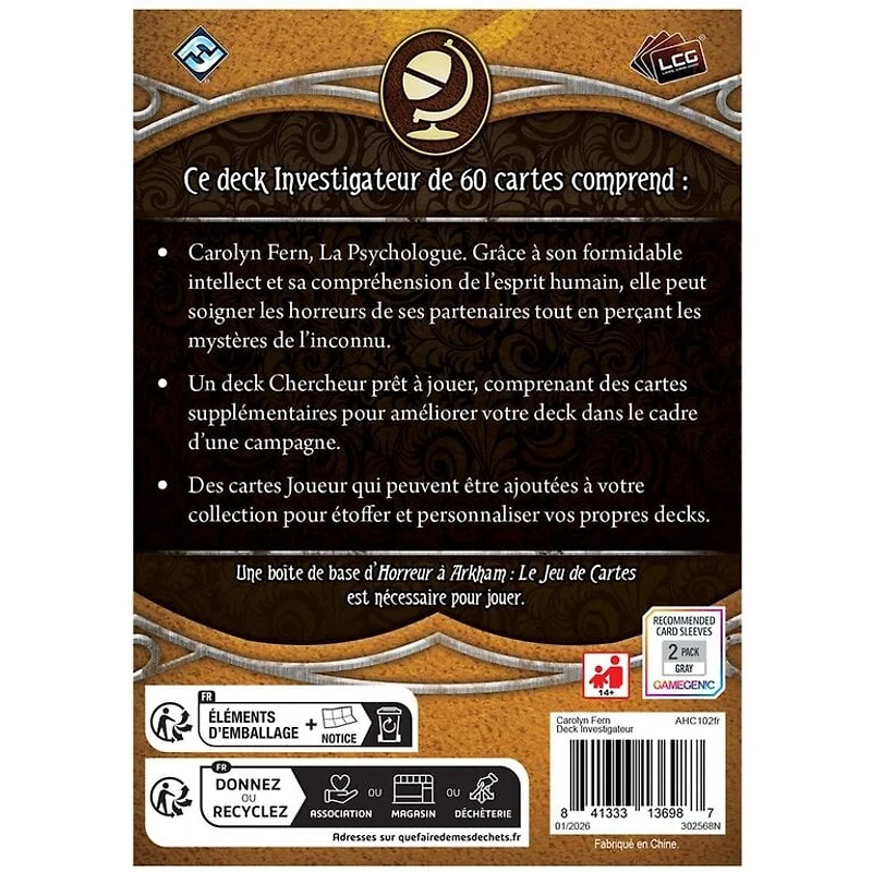 Horreur à Arkham JCE - Carolyn Fern - Paquet investigateur (Français)