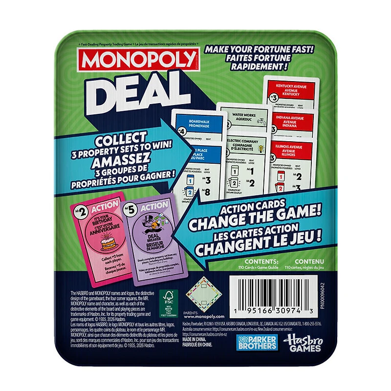 Monopoly Deal - Boîtier de métal (Multilingual)