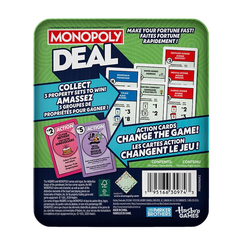 Monopoly Deal - Boîtier de métal (Multilingue)
