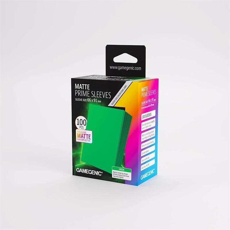 (Gamegenic) Matte Prime Sleeves - Green - 100 Unités - 66mm x 91mm