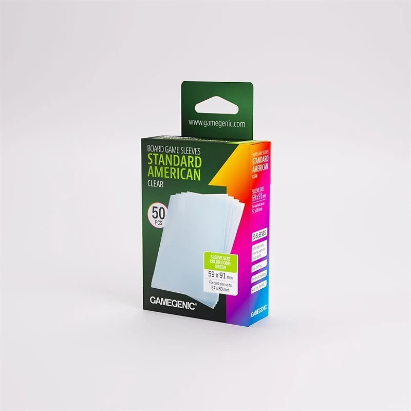 (Gamegenic) Prime Standard American-Sized Sleeves - 50 Unités - 59mm x 91mm