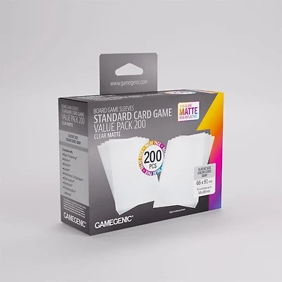 (Gamegenic) Matte Value Pack Standard Sleeves - 200 Unités - 66mm x 91mm