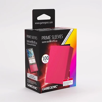 (Gamegenic) Prime Sleeves - Red - 100 Unités - 66mm x 91mm