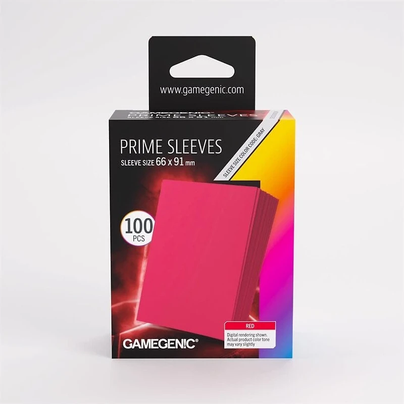 (Gamegenic) Prime Sleeves - Red - 100 Unités - 66mm x 91mm