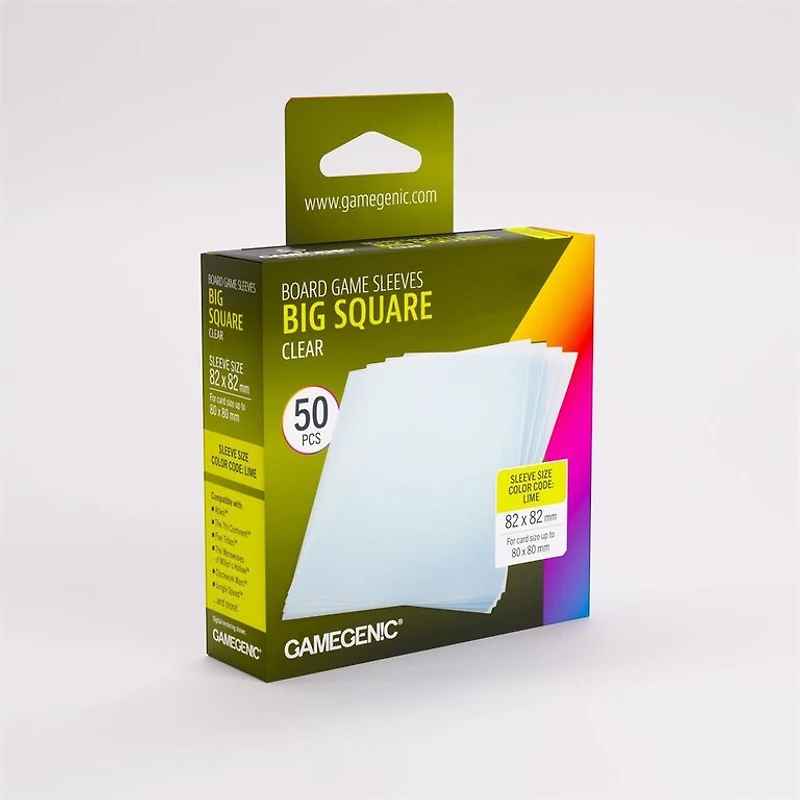 (Gamegenic) Prime Big Square-Sized Sleeves - 50 Unités - 82mm x 82mm