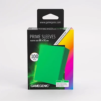 (Gamegenic) Prime Sleeves - Green - 100 Unités - 66mm x 91mm