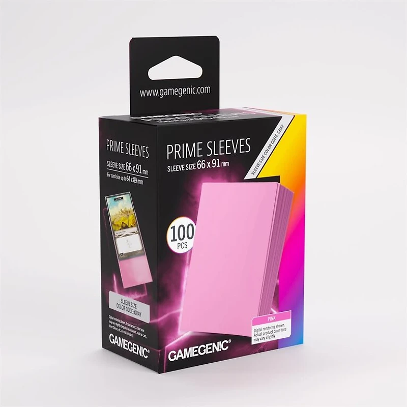 (Gamegenic) Prime Sleeves - Pink - 100 Unités - 66mm x 91mm