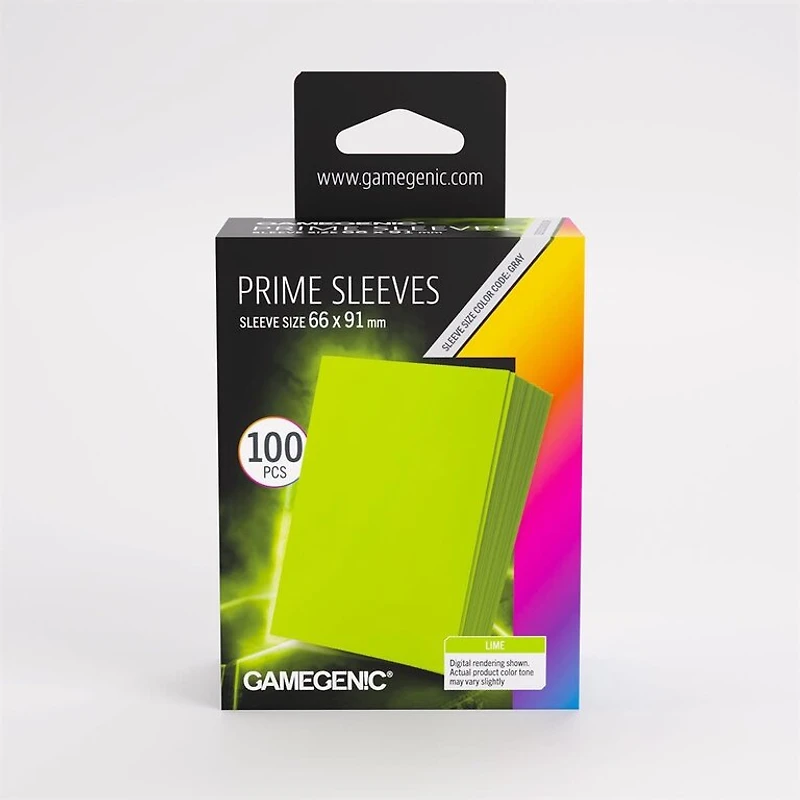 (Gamegenic) Prime Sleeves - Lime - 100 Unités - 66mm x 91mm