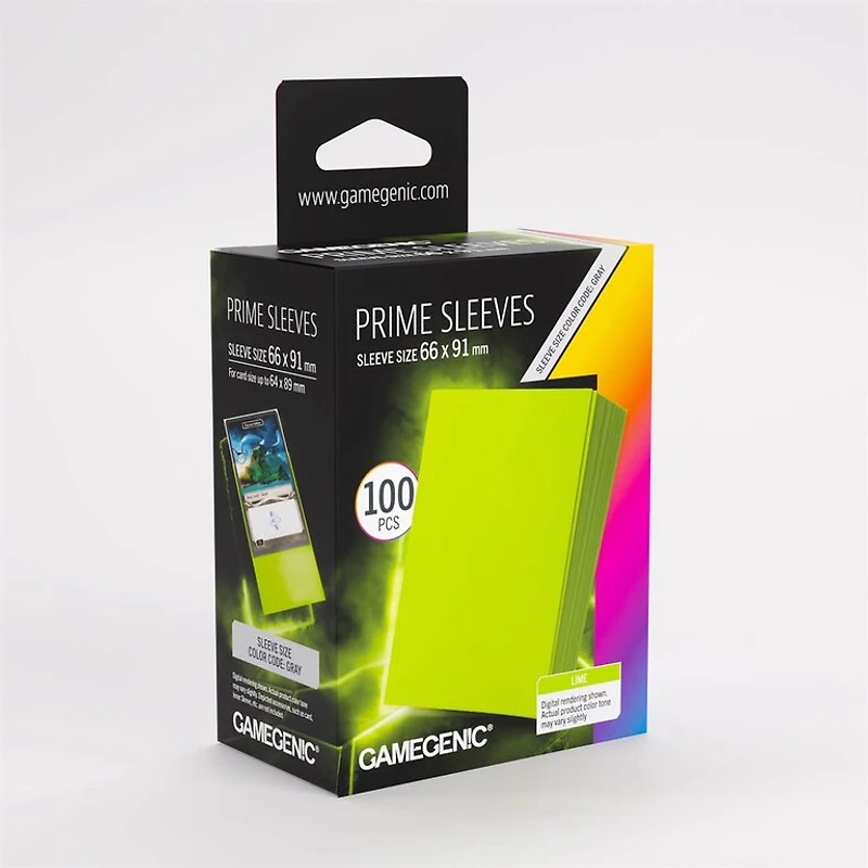 (Gamegenic) Prime Sleeves - Lime - 100 Unités - 66mm x 91mm