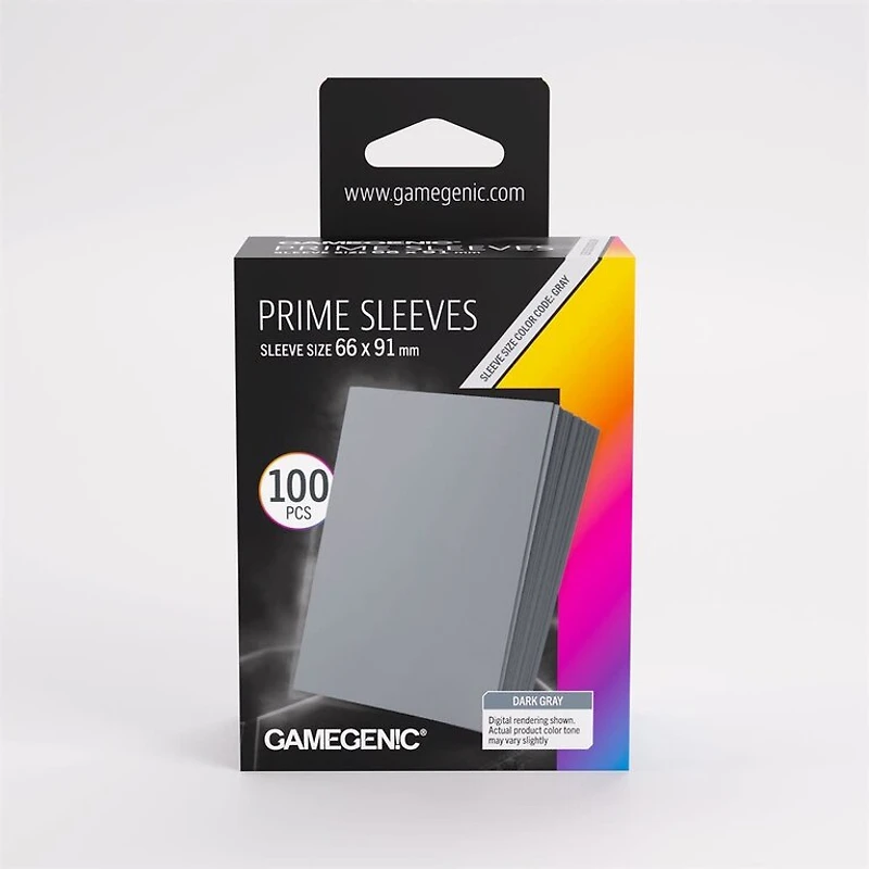 (Gamegenic) Prime Sleeves - Dark Grey - 100 Unités - 66mm x 91mm
