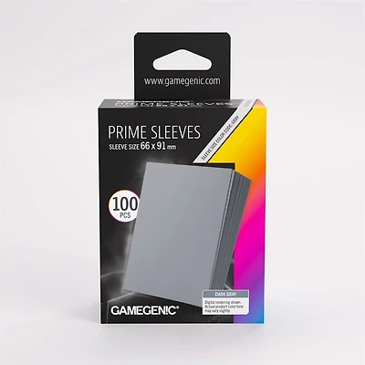 (Gamegenic) Prime Sleeves - Dark Grey - 100 Unités - 66mm x 91mm