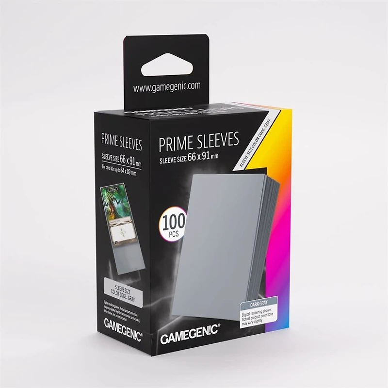 (Gamegenic) Prime Sleeves - Dark Grey - 100 Unités - 66mm x 91mm