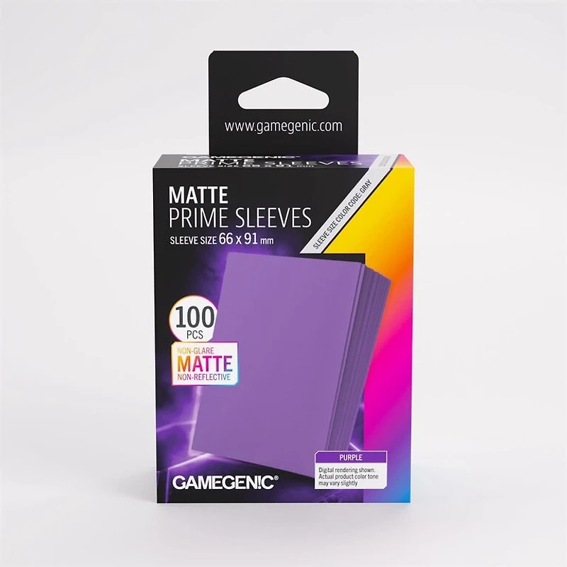 (Gamegenic) Matte Prime Sleeves - Purple - 100 Unités - 66mm x 91mm