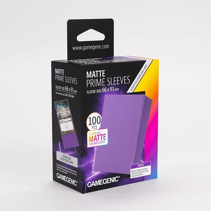 (Gamegenic) Matte Prime Sleeves - Purple - 100 Unités - 66mm x 91mm