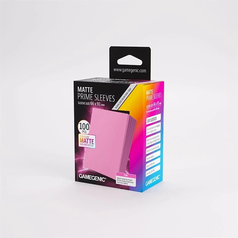 (Gamegenic) Matte Prime Sleeves - Pink - 100 Unités - 66mm x 91mm