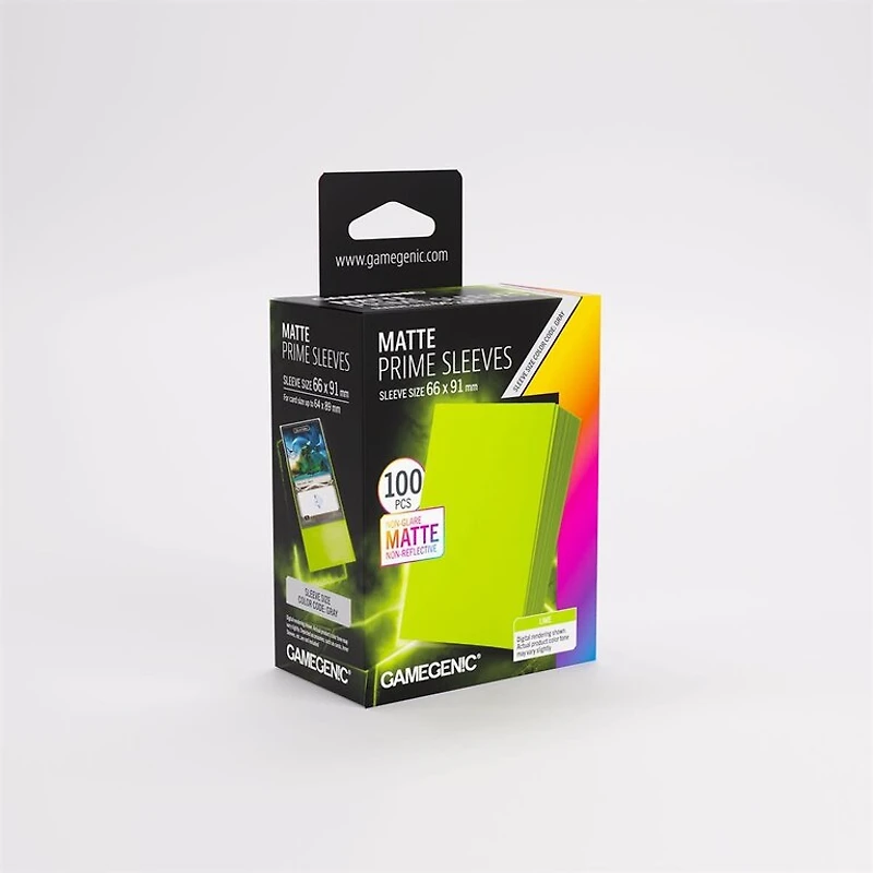 (Gamegenic) Matte Prime Sleeves - Lime - 100 Unités - 66mm x 91mm