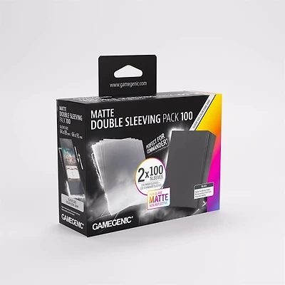 (Gamegenic) Matte Value Double Sleeving Pack Standard - Clear/Black - 2x100 Unités - 66mm x 91mm