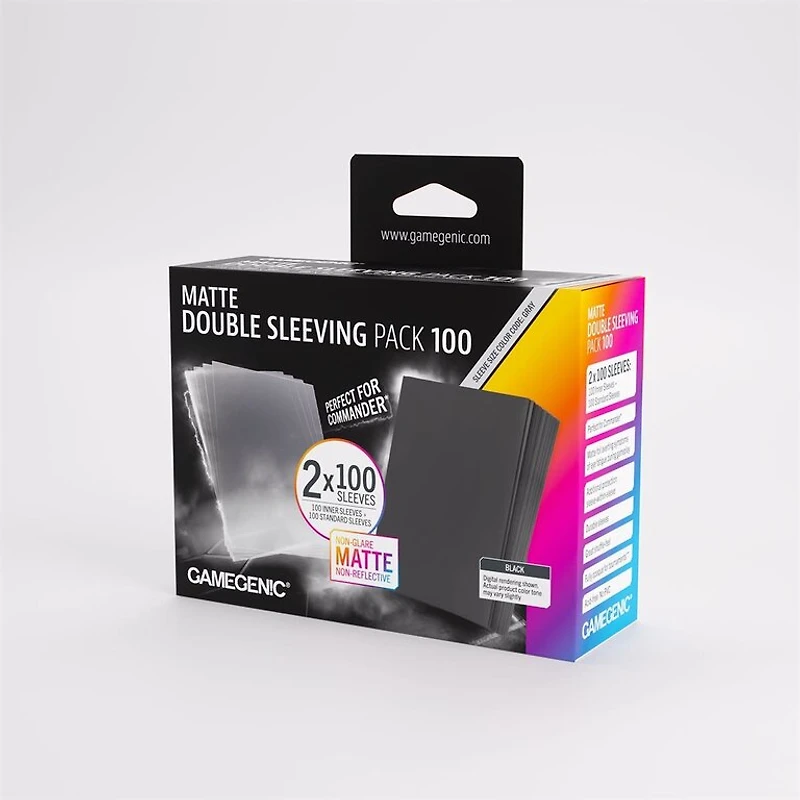 (Gamegenic) Matte Value Double Sleeving Pack Standard - Clear/Black - 2x100 Unités - 66mm x 91mm