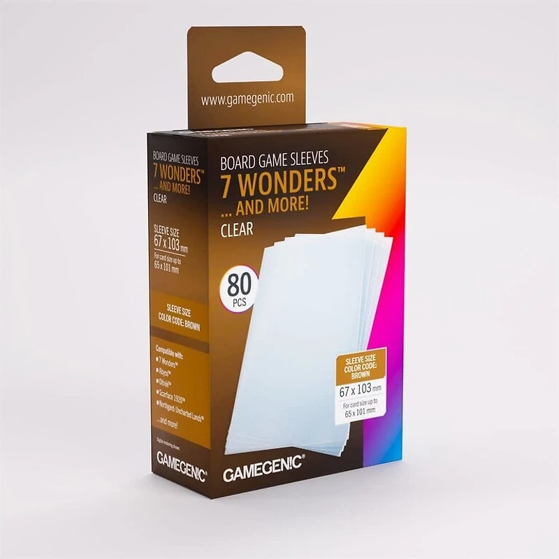 (Gamegenic) Prime 7 Wonders Sleeves - 80 Unités - 67mm x 103mm