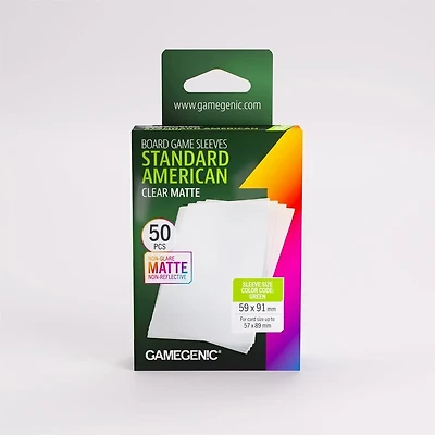 (Gamegenic) Matte Standard American-Sized Sleeves - 50 Unités - 59mm x 91mm