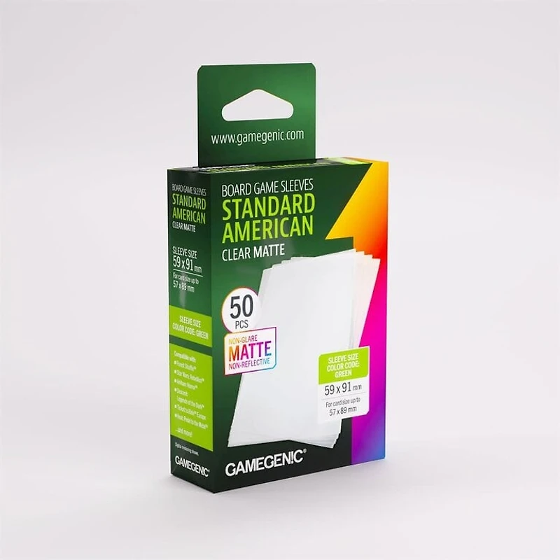 (Gamegenic) Matte Standard American-Sized Sleeves - 50 Unités - 59mm x 91mm