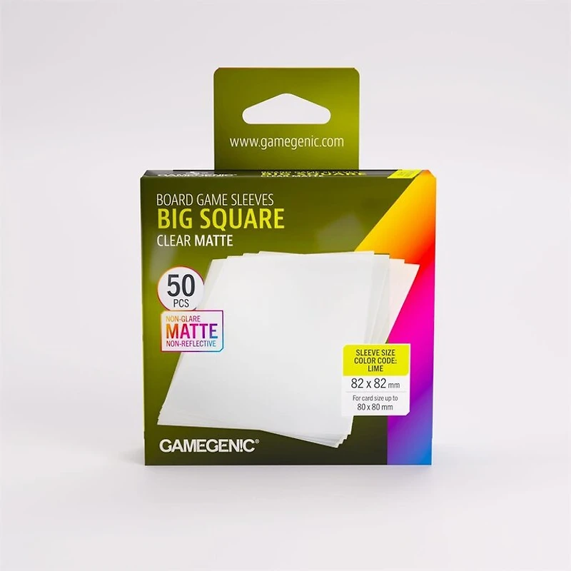 (Gamegenic) Matte Big Square-Sized Sleeves - 50 Unités - 82mm x 82mm