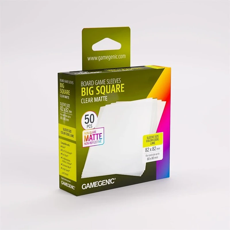 (Gamegenic) Matte Big Square-Sized Sleeves - 50 Unités - 82mm x 82mm