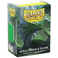 (Dragon Shield) Matte Dual Sleeves - Apple Green/Silver - 100 Unités - 63mm x 88mm