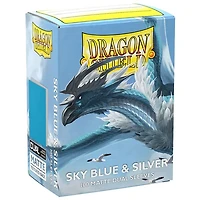 (Dragon Shield) Matte Dual Sleeves - Sky Blue/Silver - 100 Unités - 63mm x 88mm