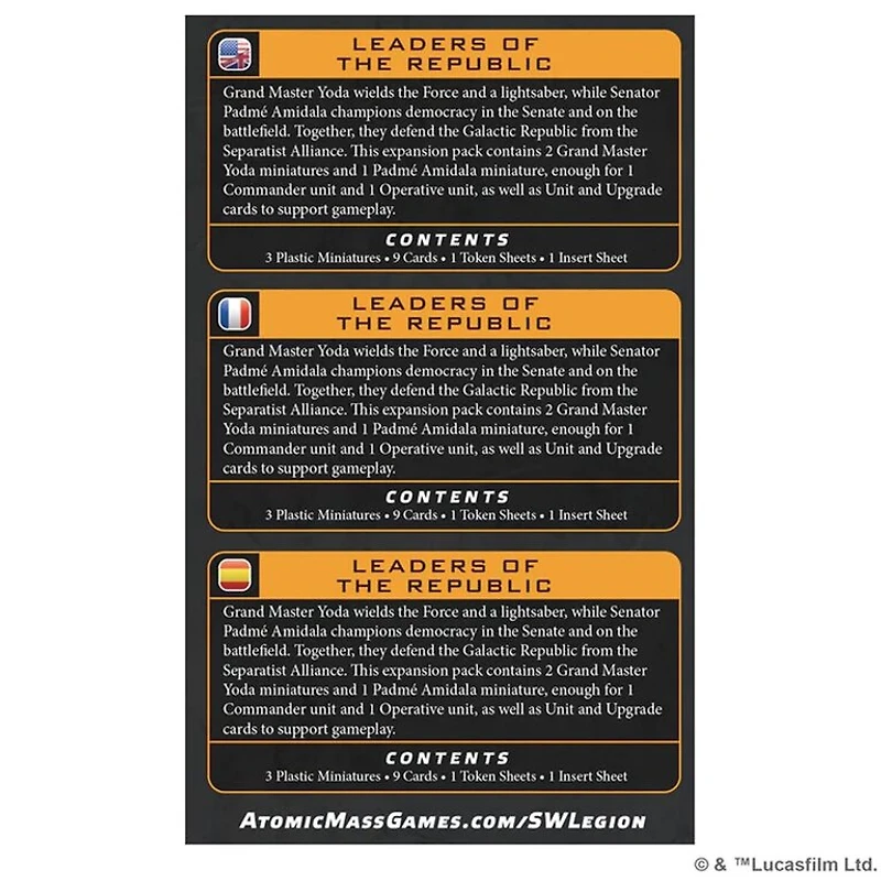 Star Wars Legion - Leaders of the Republic (Multilingual)