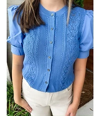 WOVEN PUFF SWEATER