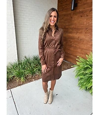 SUEDE SCHIFFER DRESS