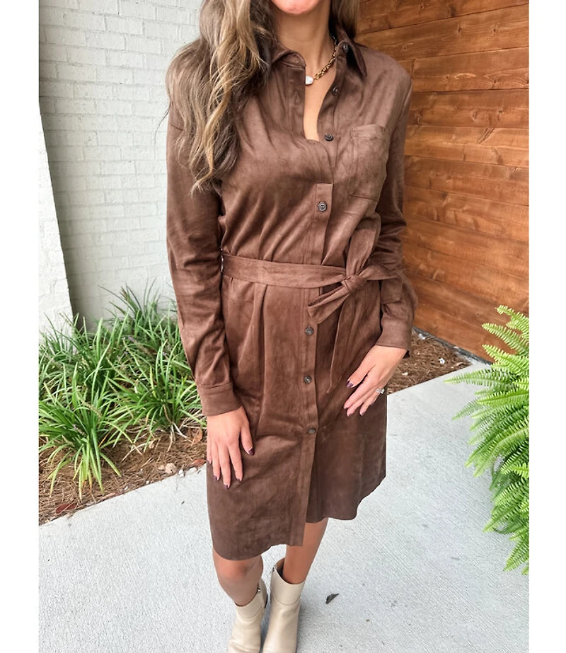 SUEDE SCHIFFER DRESS