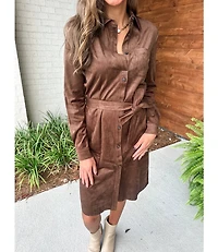 SUEDE SCHIFFER DRESS