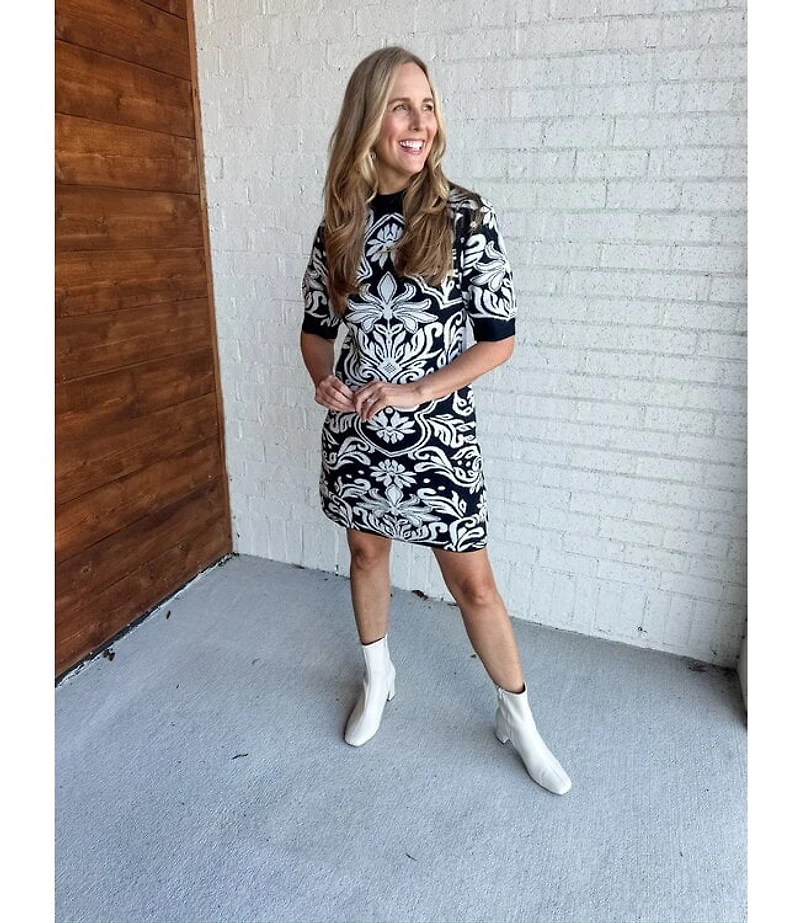 JACQUARD KNIT DRESS