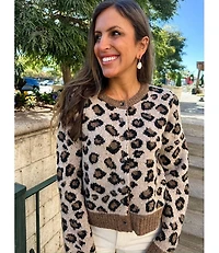 LACY LEOPARD CARDY